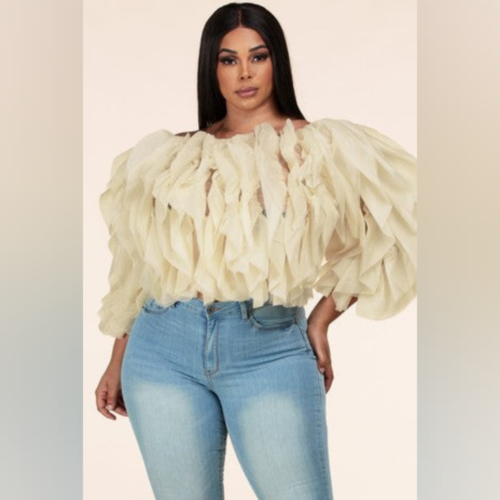 SO EXTRA- Ruffled Top - Picture 2 of 2